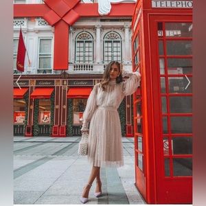 NWOT Chicwish Pearls Mesh Cream Top & Skirt